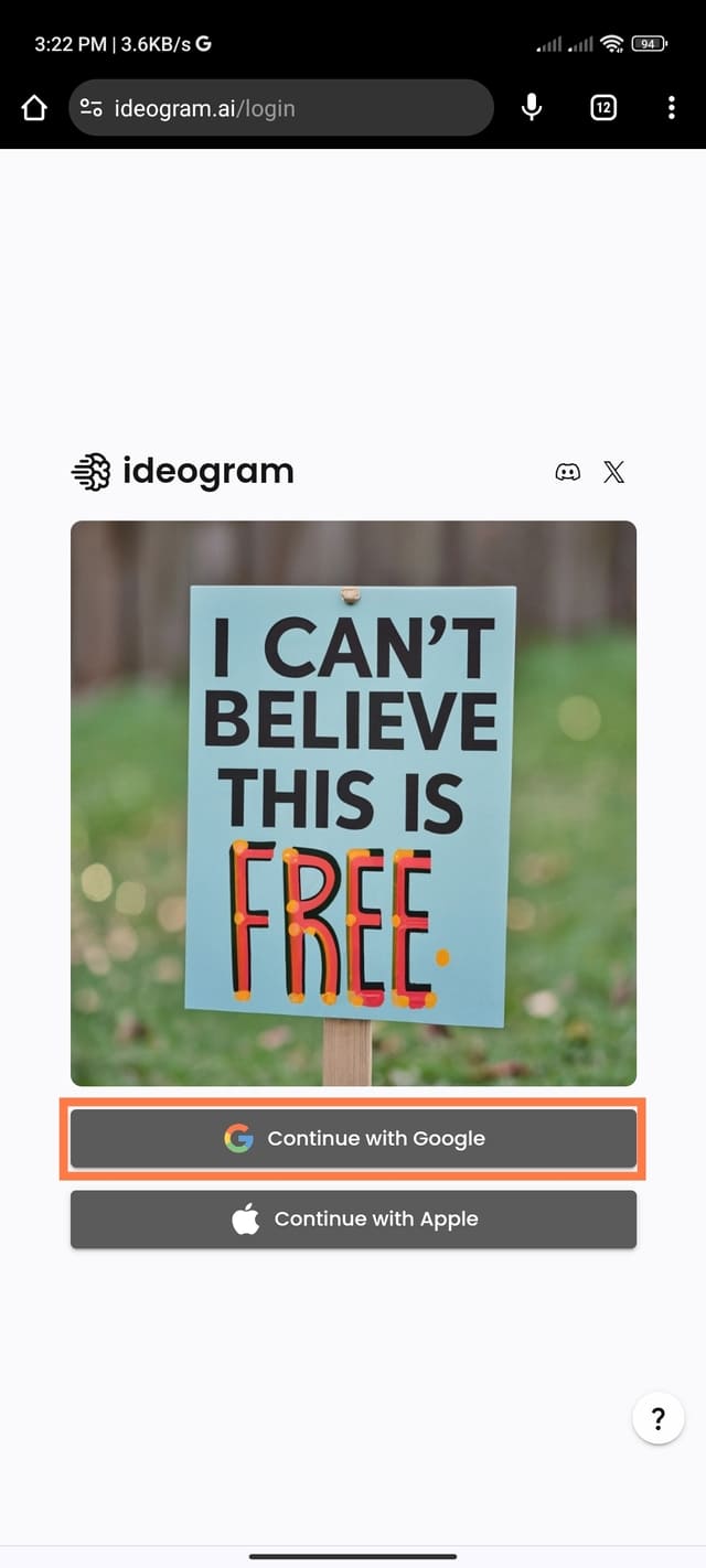 Ideogram Ai singup page; free image generators ai website